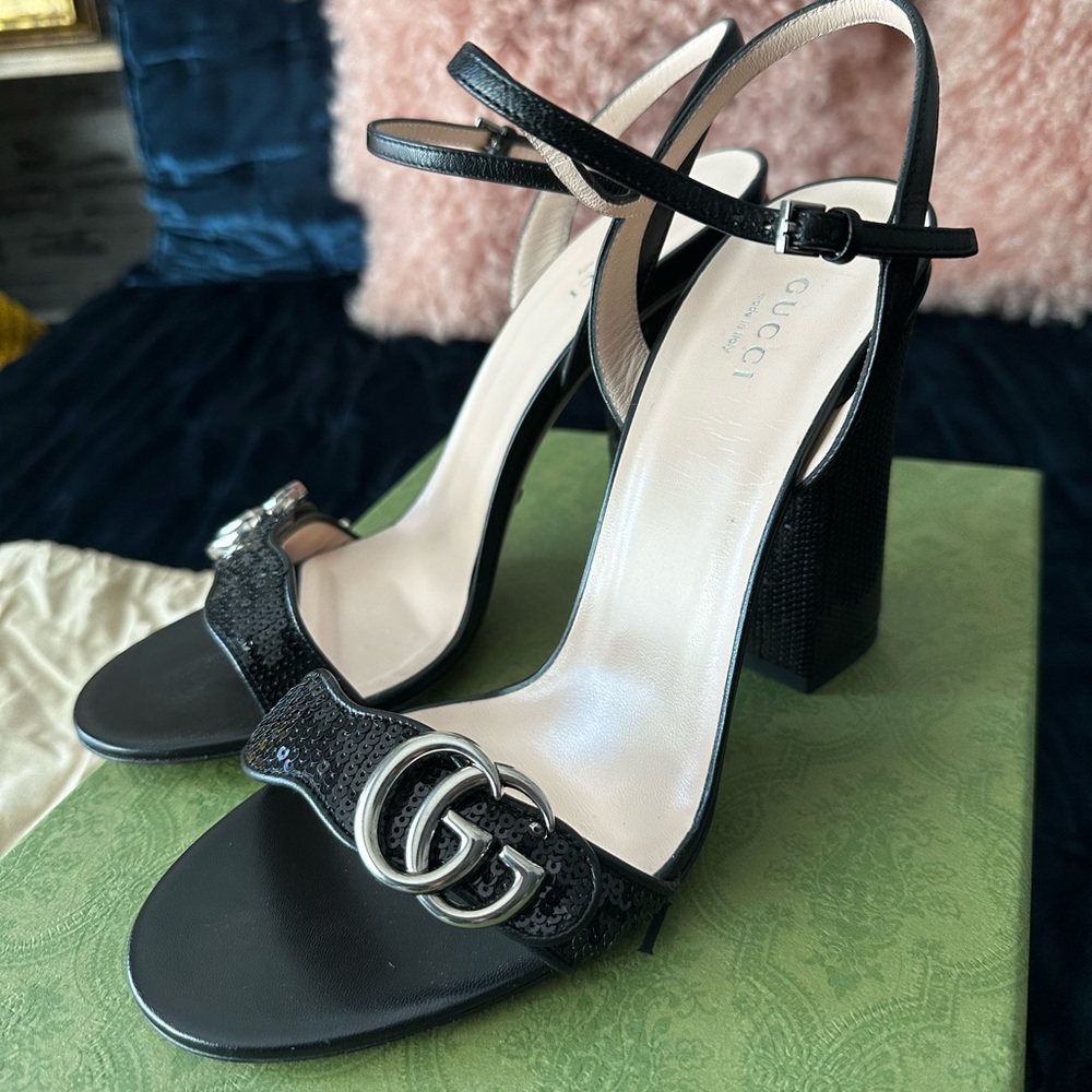 Gucci Marmont Sequin Sandals
